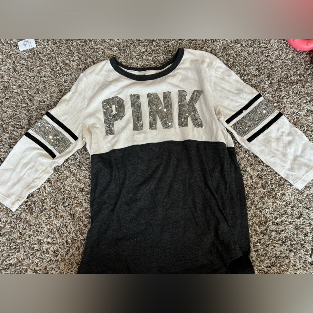 PINK sequin long sleeve top